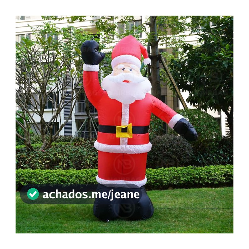 Papai Noel Inflável Com Luz Natal Decoração Natal 1.90m Merrry Christmas - BIVOLT