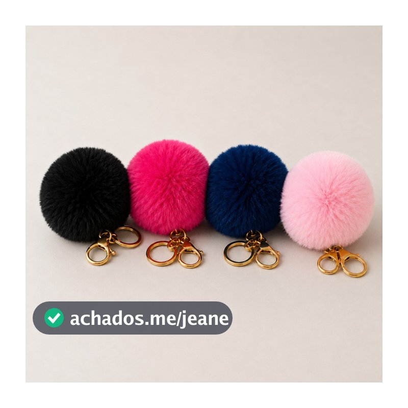 Chaveiro Pingente PomPom de Pelúcia Grande no Atacado Para bolsas Mochilas Chave de Casa