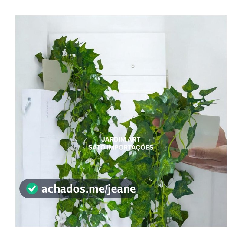 Conjunto com 2 Arranjos de Hera Semelhante Natural – Vaso Branco Quadrado G Incluso