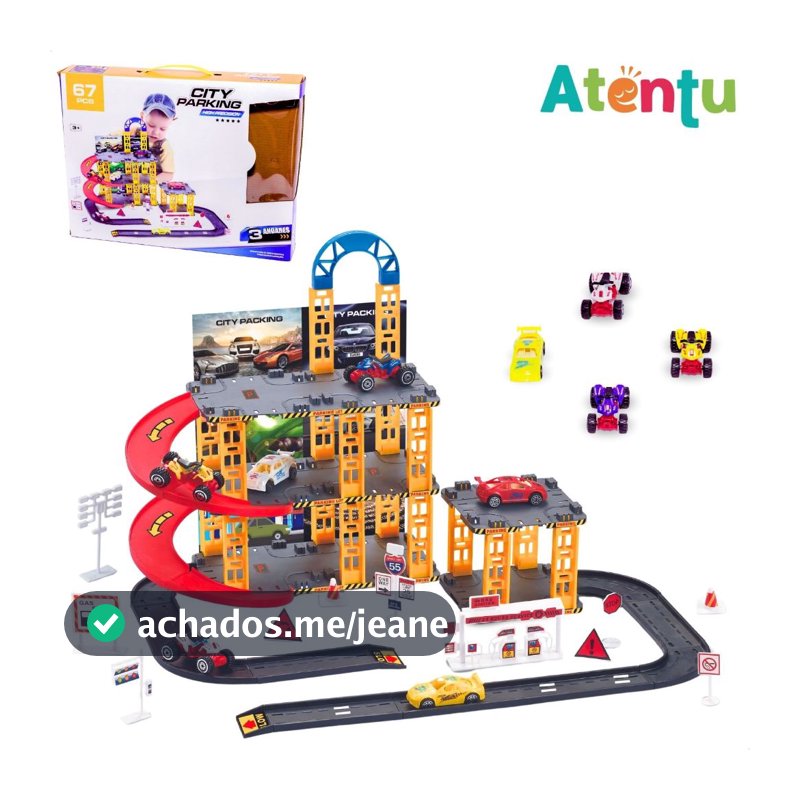 Pista de Carrinhos Bombeiros Brinquedo Infantil Corrida