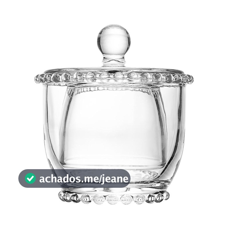 Manteigueira Francesa de Vidro com Tampa Pearl 10,5cm Wolff para Manteiga Mesa Posta Café da Manha Qualidade Praticidade