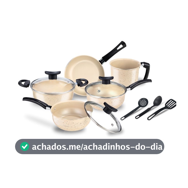 Kit Jogo De Panelas Brasilia 8 Peças Antiaderente Teflon