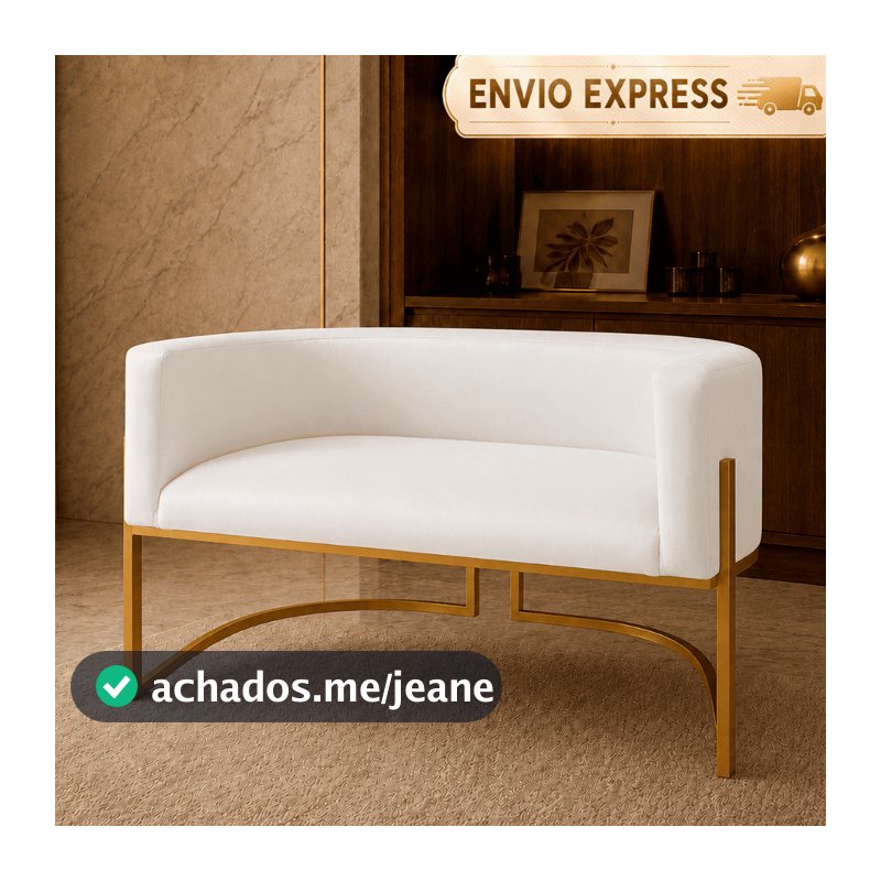 Sofa Luxo 2 Lugares Namoradeira Poltrona Decorativa Cadeira Clinica Recepção Consultório Decoração
