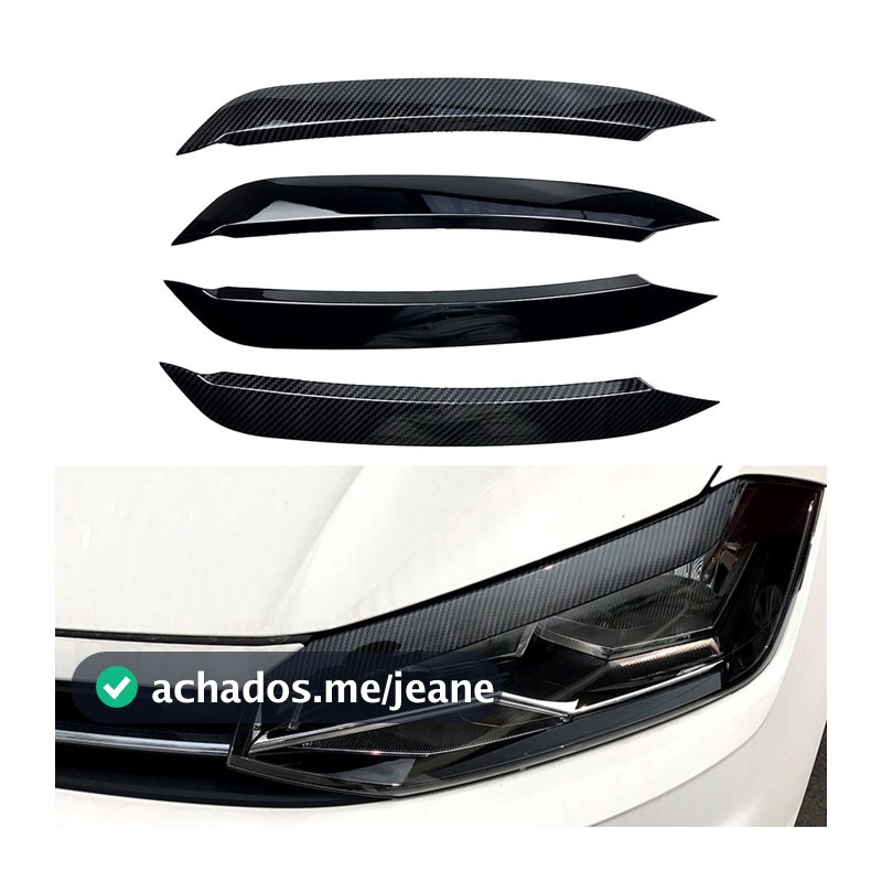 Adesivo Para Farol De Carro Sobrancelhas VW Volkswagen Polo Mk6 2019-2023 Frente 2Pcs Protetor De Carros Acessórios De Estilo