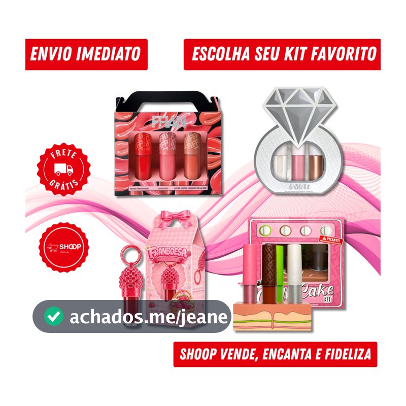 Gloss Labial By Fran | Varios Modelos Disponíveis | Brilho 3D Alta Fixação - Escolha o seu
