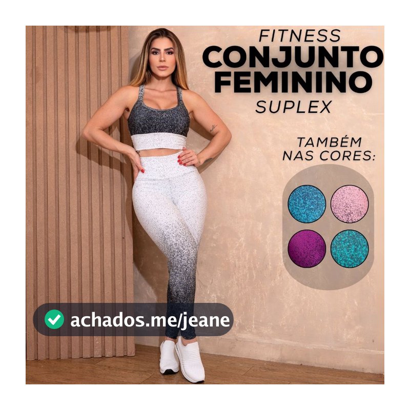 Conjunto Feminino Esportivo Degradê Zero Transparência Top com Bojo Calça Legging Modeladora de Cintura
