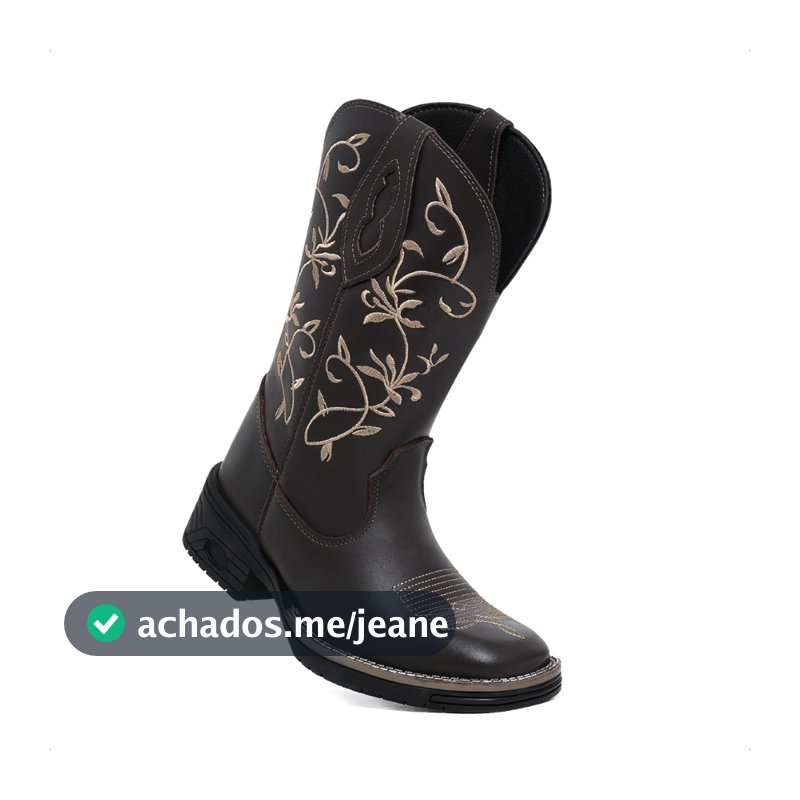bota texana bordado feminino ramos flor cano longo