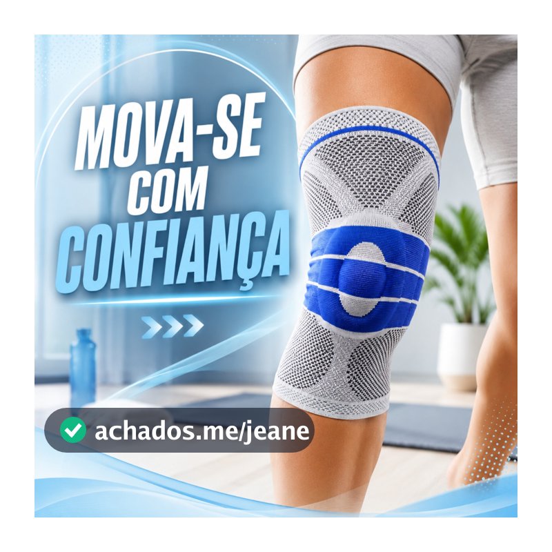 Joelheira Ortopédica Compressão 3D Silicone Patelar Alívio Dor Joelho Artrose Tendinite Academia