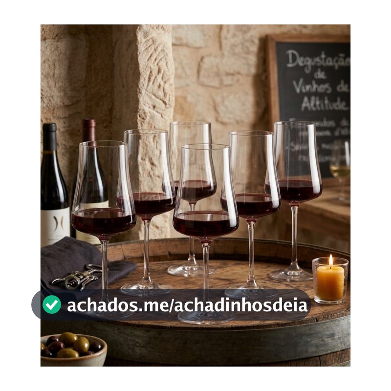 Jogo De Taças Para Água e Vinho Em Cristal Xtra Com 6 Peças 460ml Bohemia Ecológico e Resistente