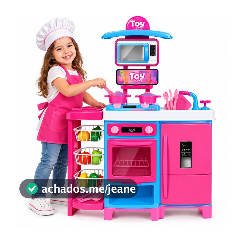 Cozinha Infantil Grande Completa Com Fogãozinho, Acessórios De Culinária Brinquedo Interativo