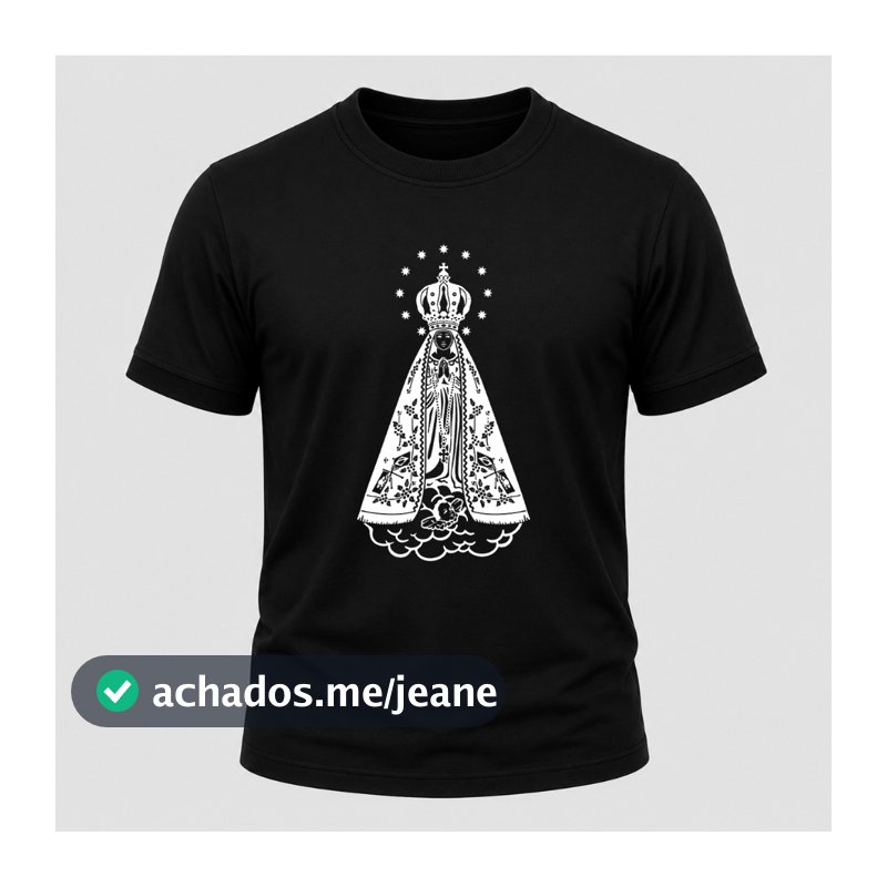 Camiseta Camisa Gola Redonda Nossa Senhora Aparecida Moda Religiosa Católica Unissex