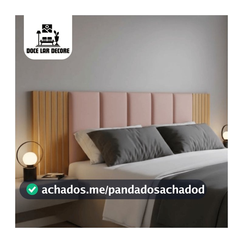 Kit Cabeceira Modular + Painel Ripado MDF Cama Box Casal King Queen Estofada Premium