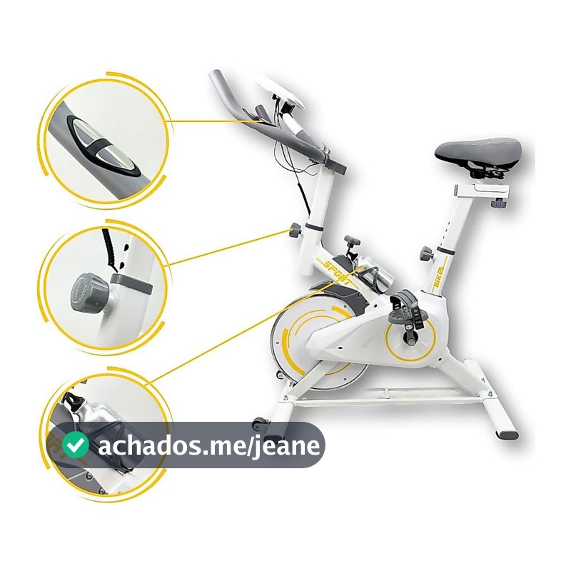 Bicicleta Ergometrica Bike Spinning Branca até 100kg 10KG Inercia Nakasaki