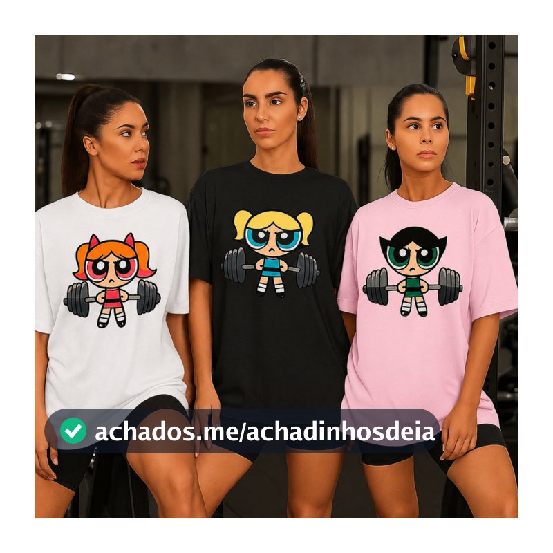 KIT 3 Camisetas Blusão ou 1 Feminino Roupa de Academia Fitness Meninas Super Poderosas Camisa Treino