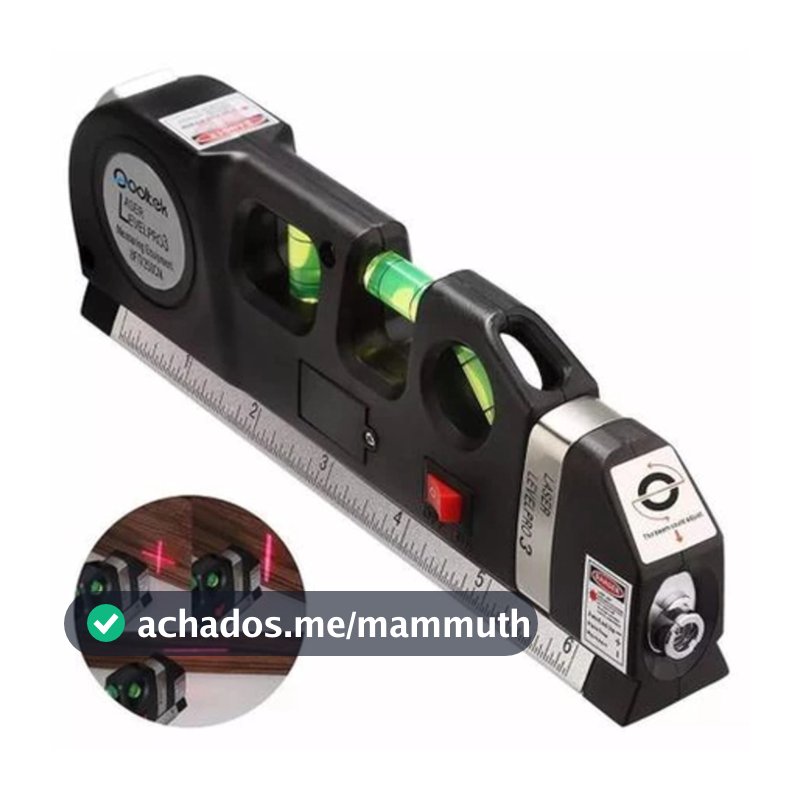 Nível Laser Profissional Trena Level Pro3 2.5m 3 Estágios Nivelador com Régua e Baterias AG13