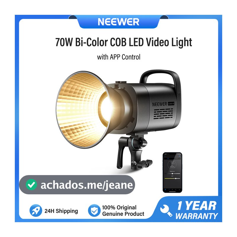 NEEWER CB60B 70W Bicolor 2700K-6500K LED Luz De Vídeo Bowens Mount E Controle De Aplicativo