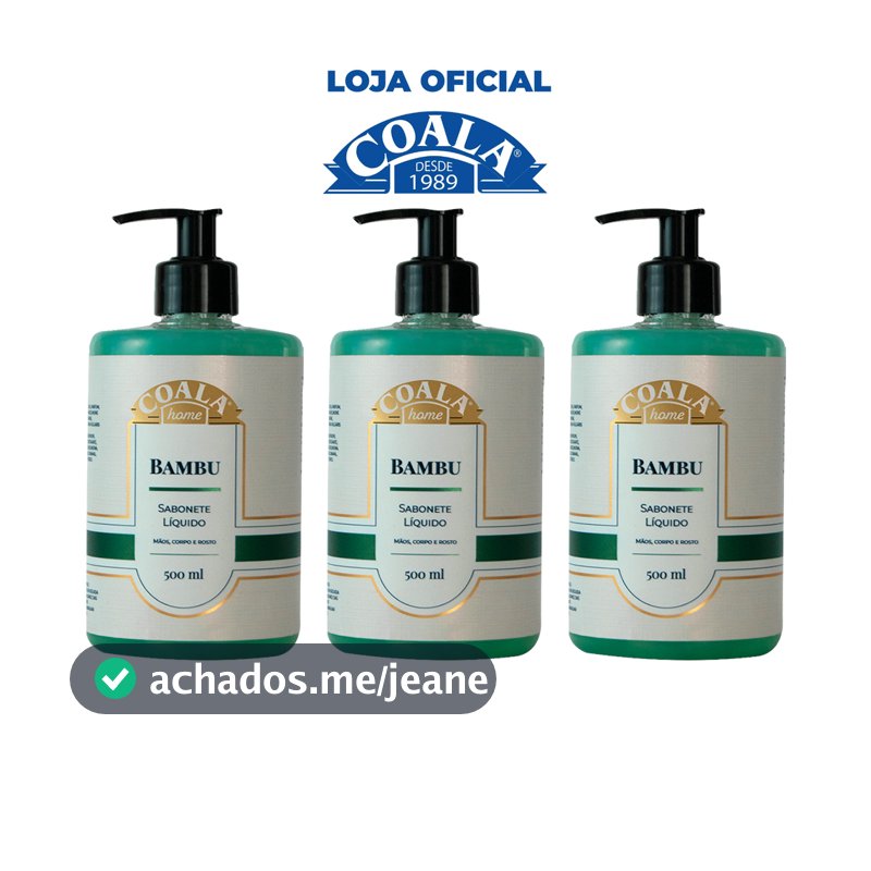 Kit 3 Unidades Sabonete Líquido Bambu  500 ml