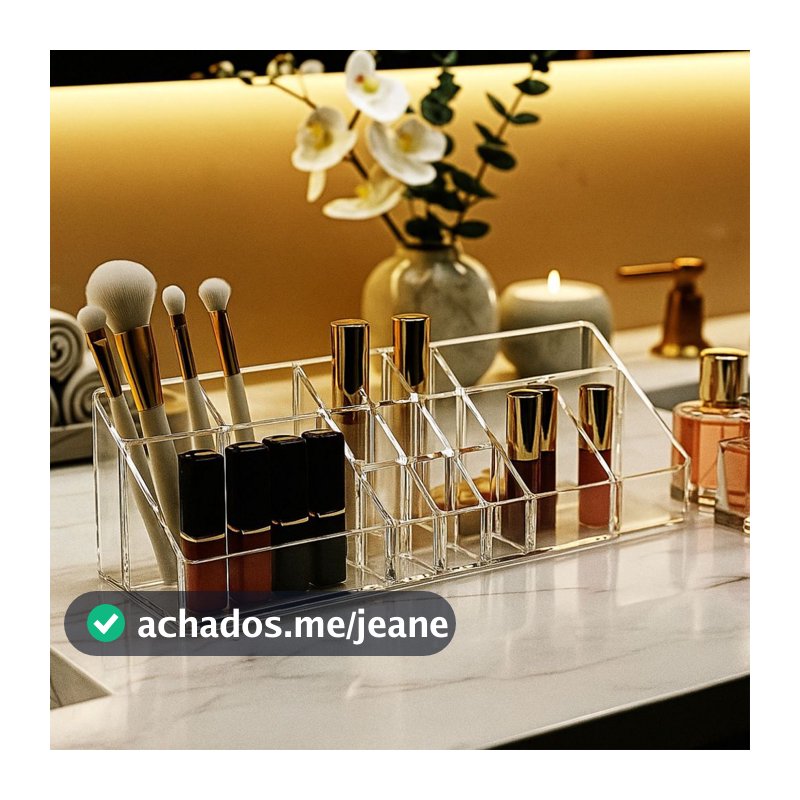 Organizador de Maquiagem Grande Multiuso para Cosméticos, Pincéis e Acessórios
