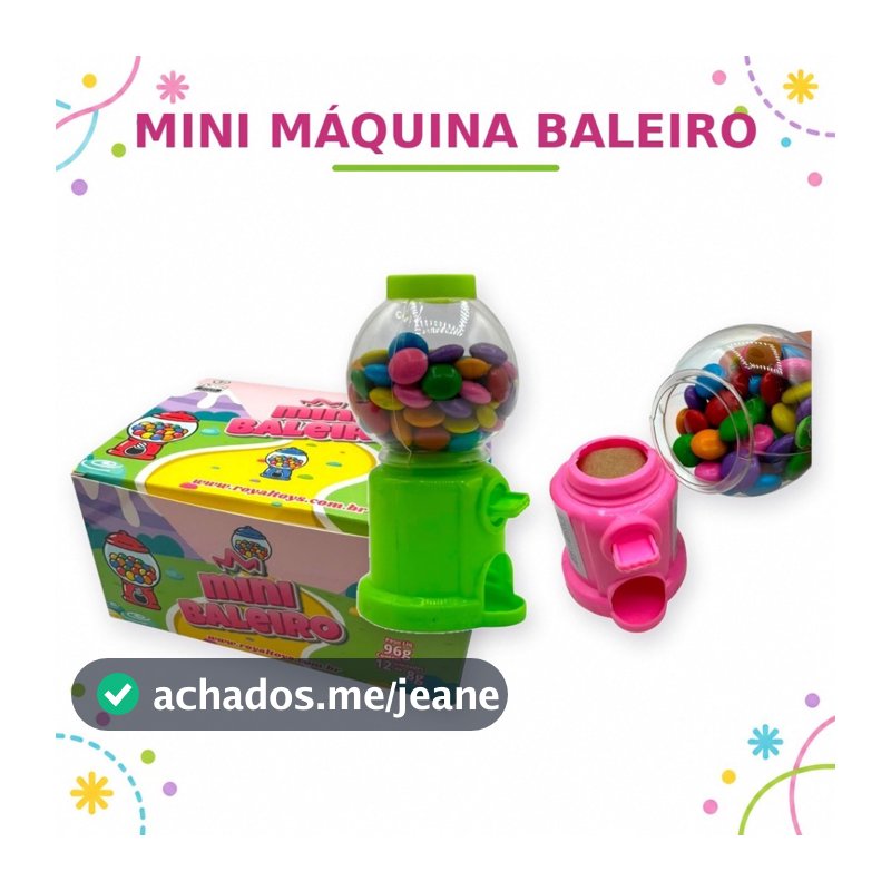 Mini Máquina Baleiro de Doces com choconfeti - 12 Unid