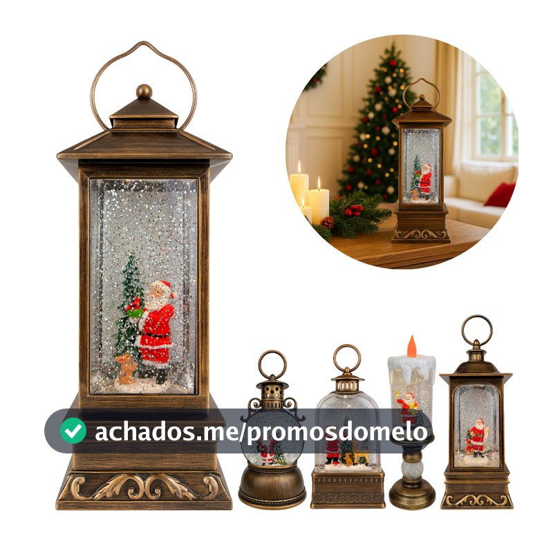 Luminária Lamparina De Natal Enfeite Grande Com Led Música E Movimento