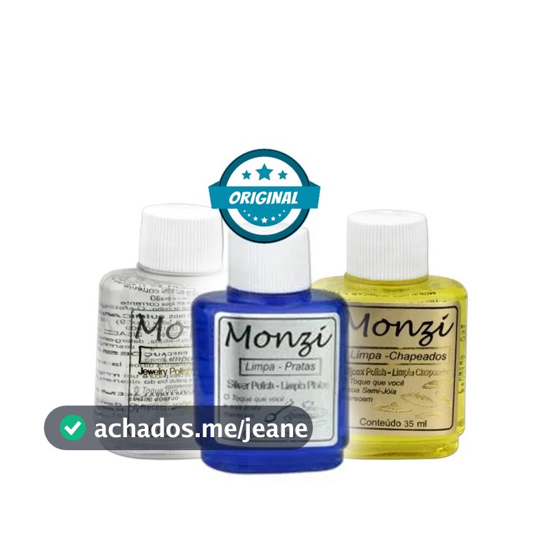 Limpa Pratas Monzi Original 35ml - Liquido para limpar pratas, folheado ou joias