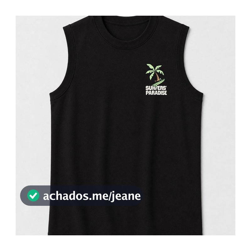 Camiseta Regata Infantil Masculina Algodão Preto - Surfers Paraside - Babei no Look