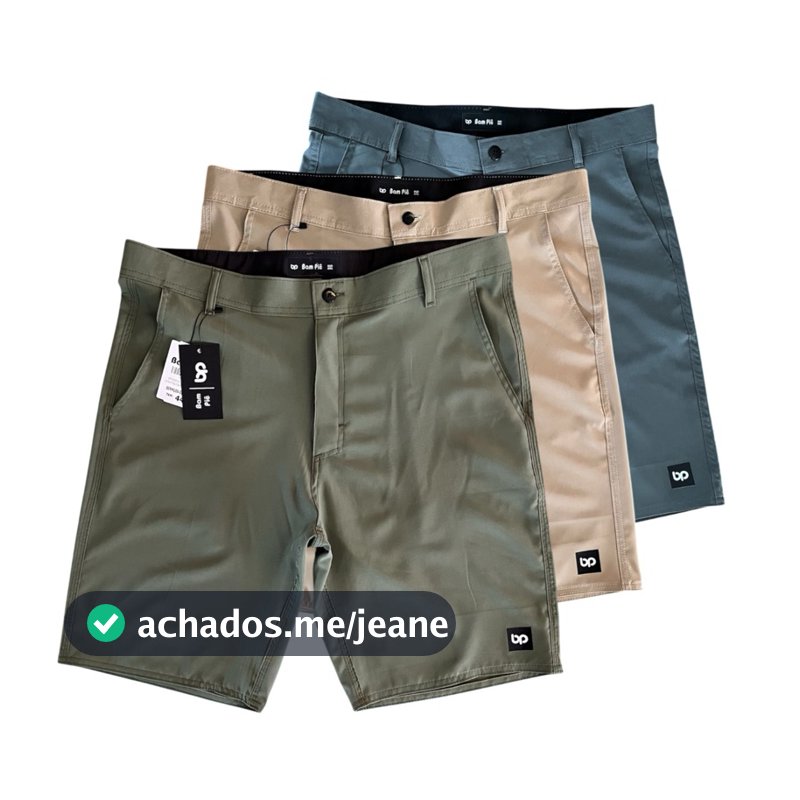 Bermuda masculina social tactel com elastano