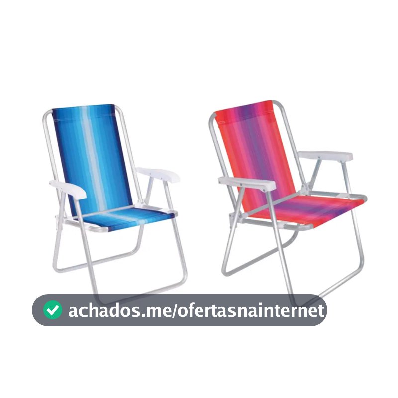 Cadeira De Praia MOR Alta 100% Alumínio Super Resistente Praia Verão Piscina Dobrável - Original Mor