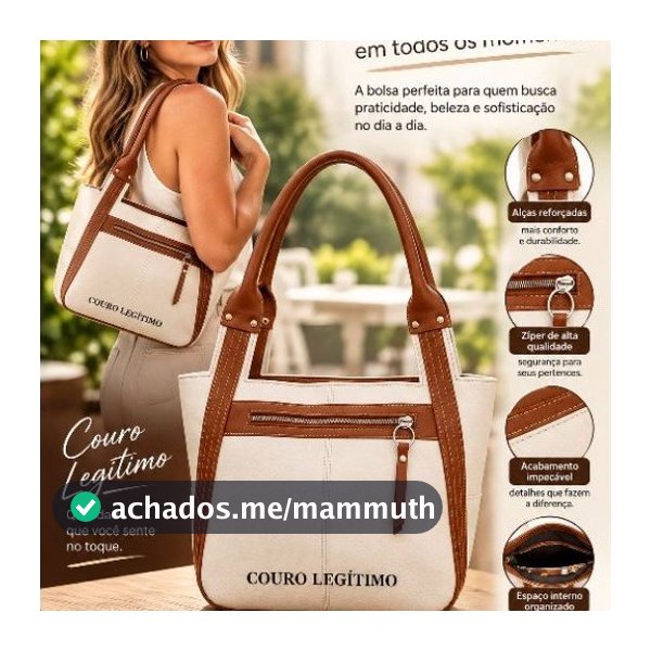 Bolsa Feminina de ombro em Couro Legítimo Ref - 046