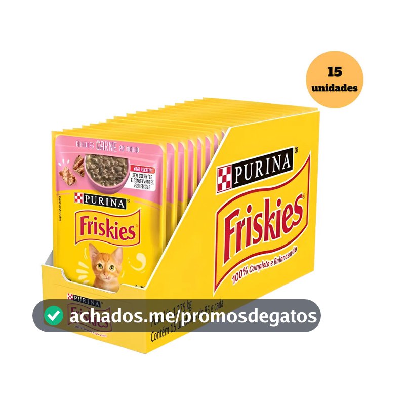 Ração Úmida Gatos Adultos Friskies Carne Filhote  85g 15un