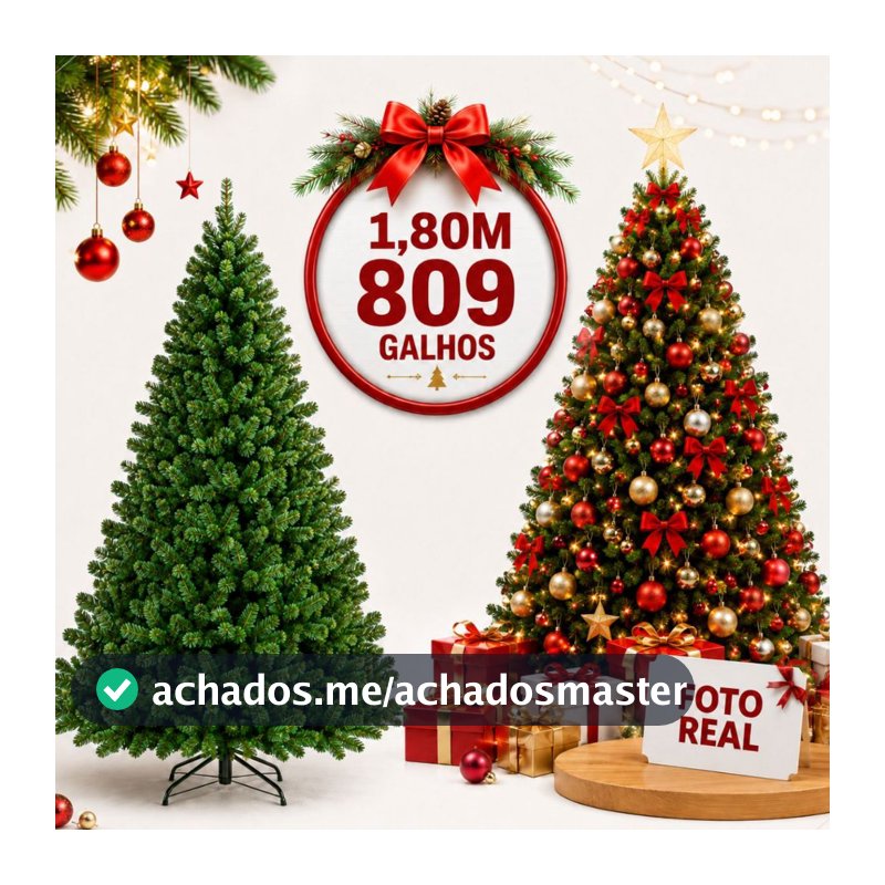 Árvore De Natal Pinheiro 1.80m 2.10m 2.40m 3.00m Super Cheia Premium Luxo Galhos Cheios Verde