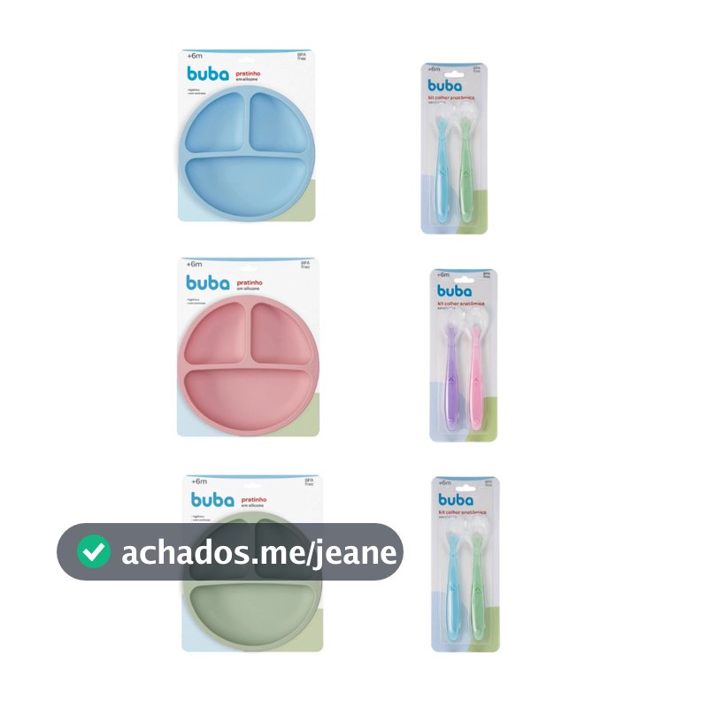 KIT PRATO COM VENTOSA + COLHER BUBA INTRODUÇÃO ALIMENTAR