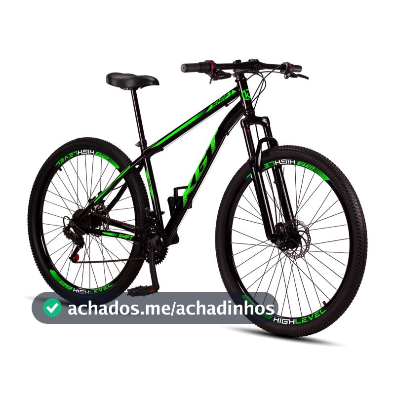 Bicicleta Aro 29 KGT Shift Aço Carbono Freios a Disco 21 Marchas Suspensão Diant