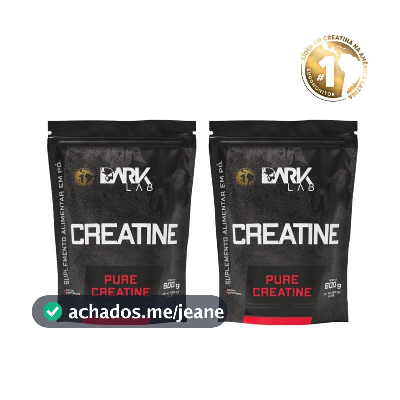 Kit 2x Creatina Monohidratada Pura Refil 600g Dark Lab -  Creatina 100% Pura