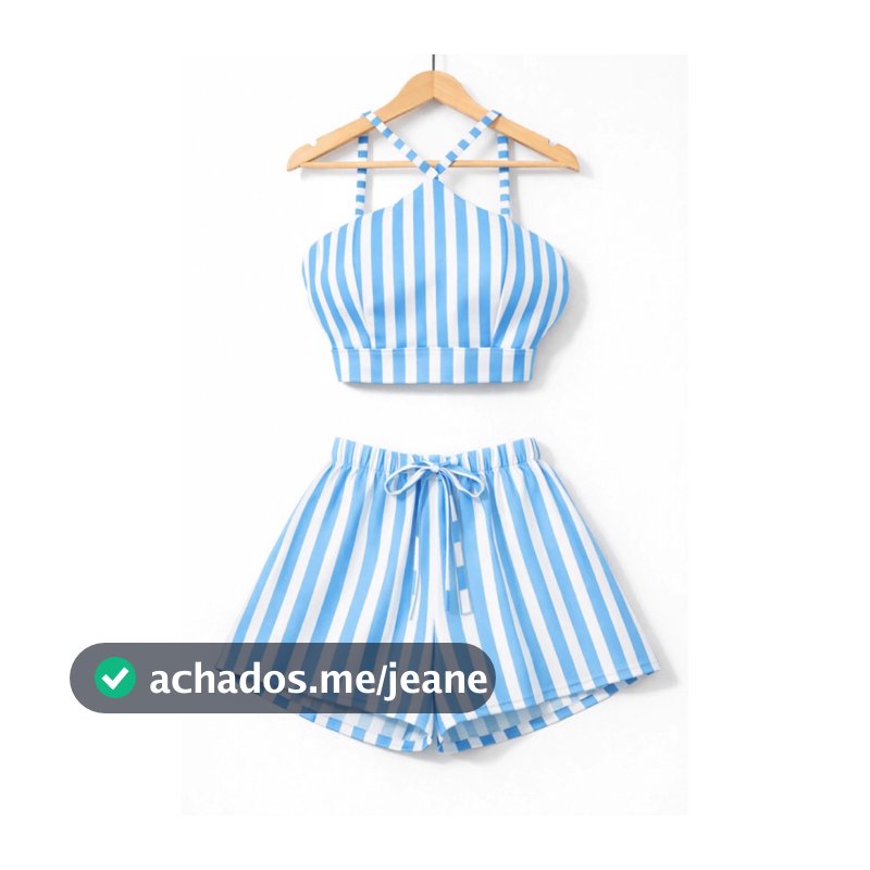 🔥OFERTA🔥 Conjunto Feminino Listrado  – Frescor e Estilo para o Verão!
