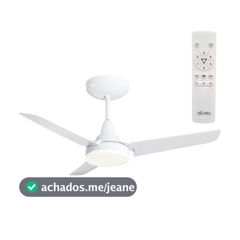 Ventilador De Teto Aliseu Alisclean ECO+  Bivolt Com Controle Remoto e Motor Inverter