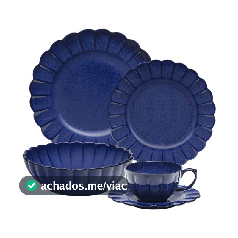 Jogo De Jantar Em Porcelana Flora Com 20 Peças Oxford Amor-Perfeito