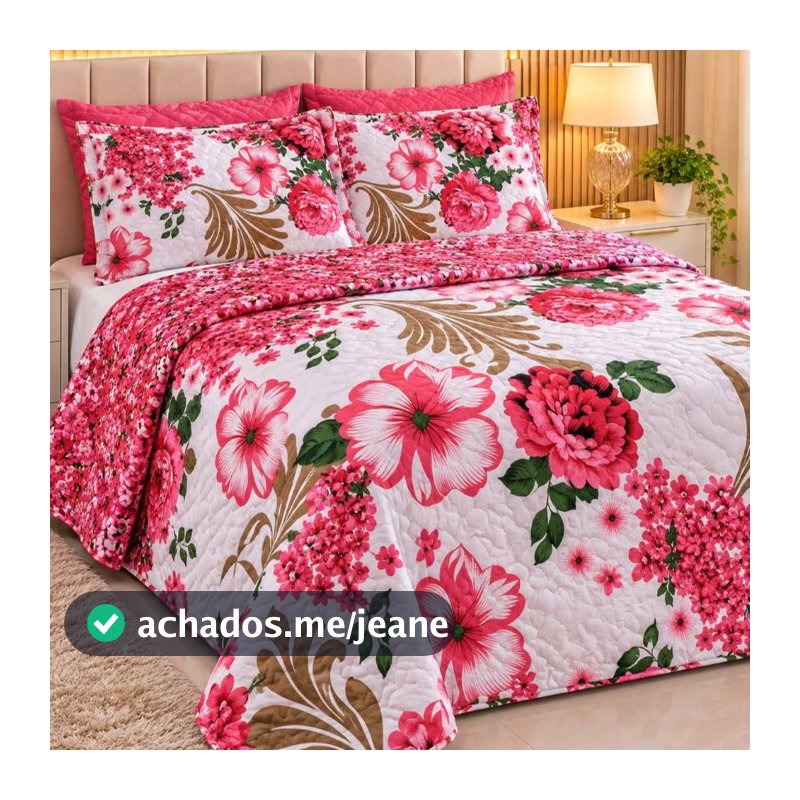 Cobre Leito Queen 2,20x2,50m Avulso Dupla Face Estampado – Colcha para Cama Queen – Enxoval de Cama