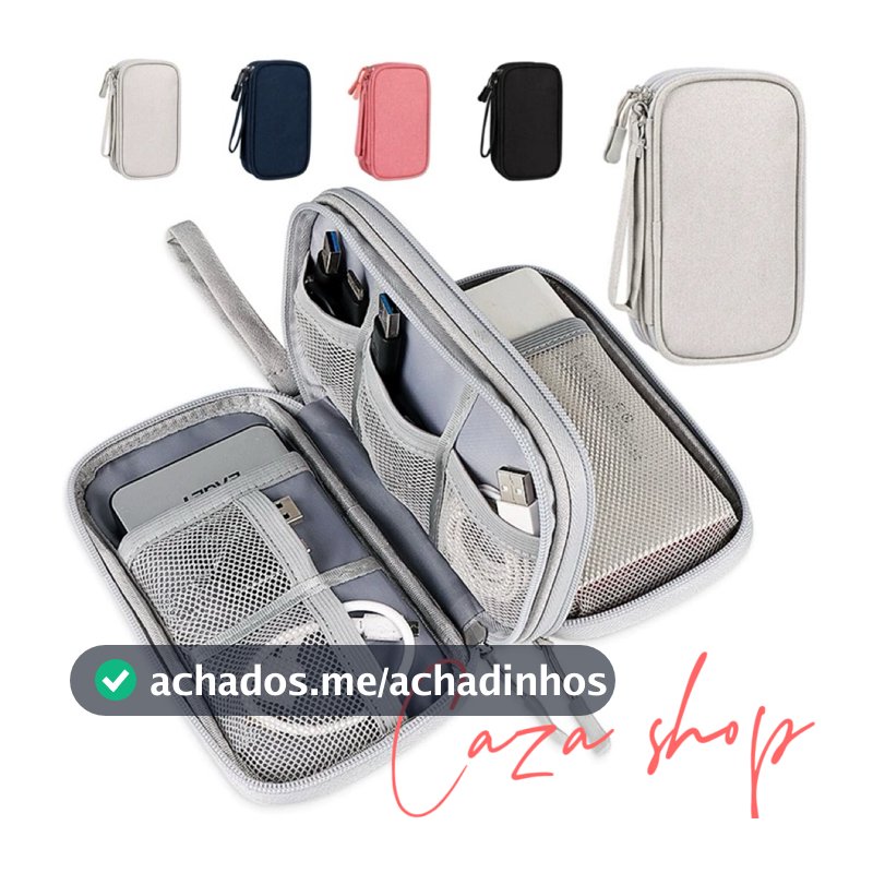 Necessaire organizadora bolsa portatil celular cabos fios  armanazamento