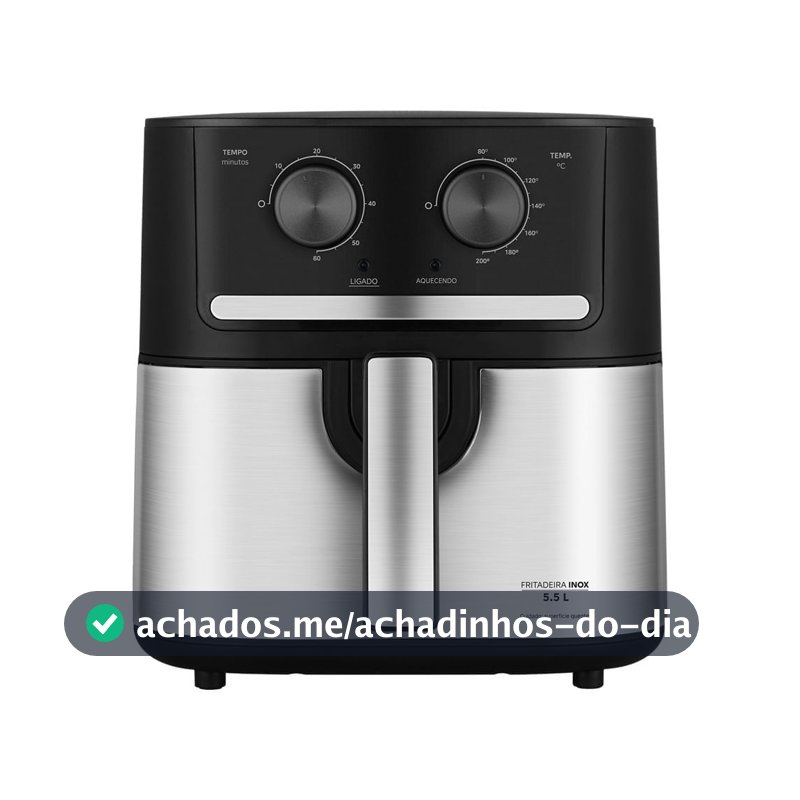 Fritadeira Air Fryer 5,5L Cyclone Preto e Inox Midea