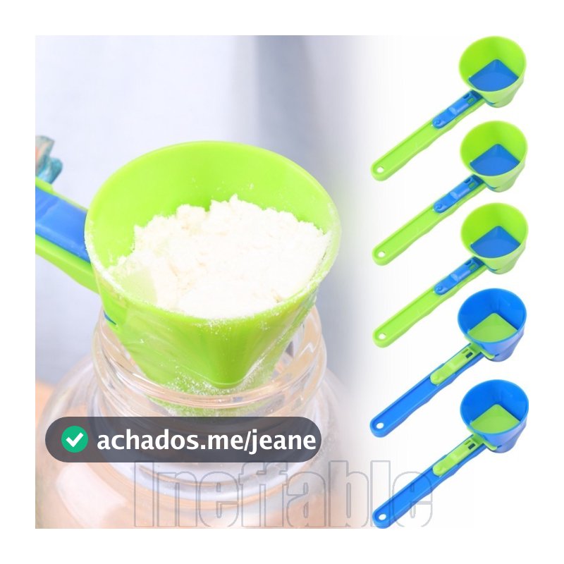Colher Deslizante De Proteína Em Pó 1/2/4 Unidades-Utensílio De Cozinha-De Funil Com Cabo Mais Longo Reutilizável-De Med