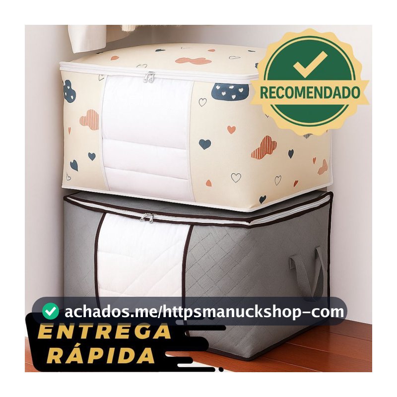 Caixa Organizadora Estampada Flexível Closet Roupa Cobertor Casacos Armário