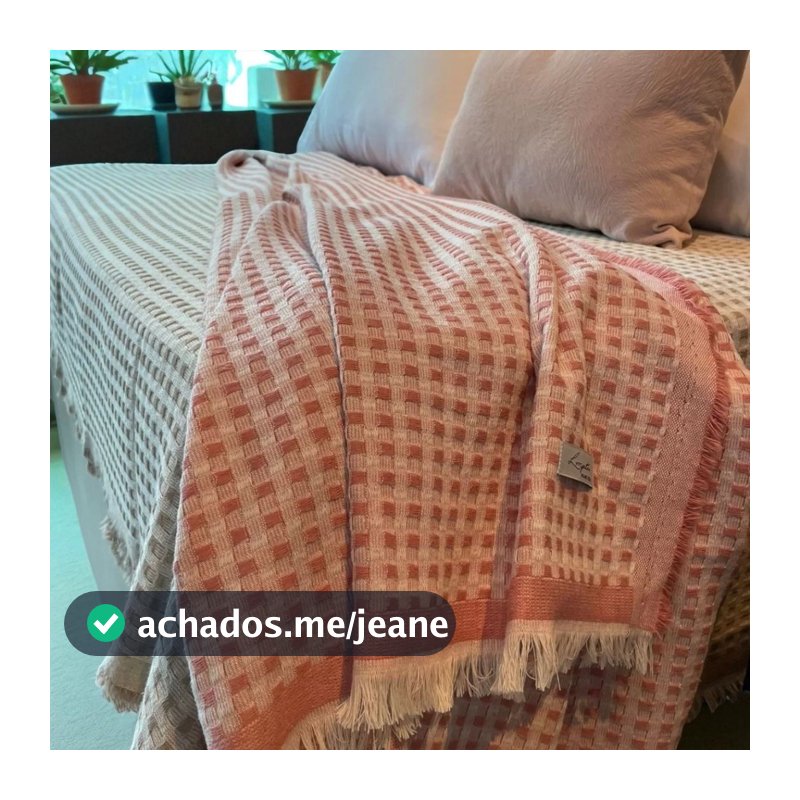 Manta Decorativa Para Sofá e Cama Algodão Piquet Toque Macio Grande 160cm x 200cm