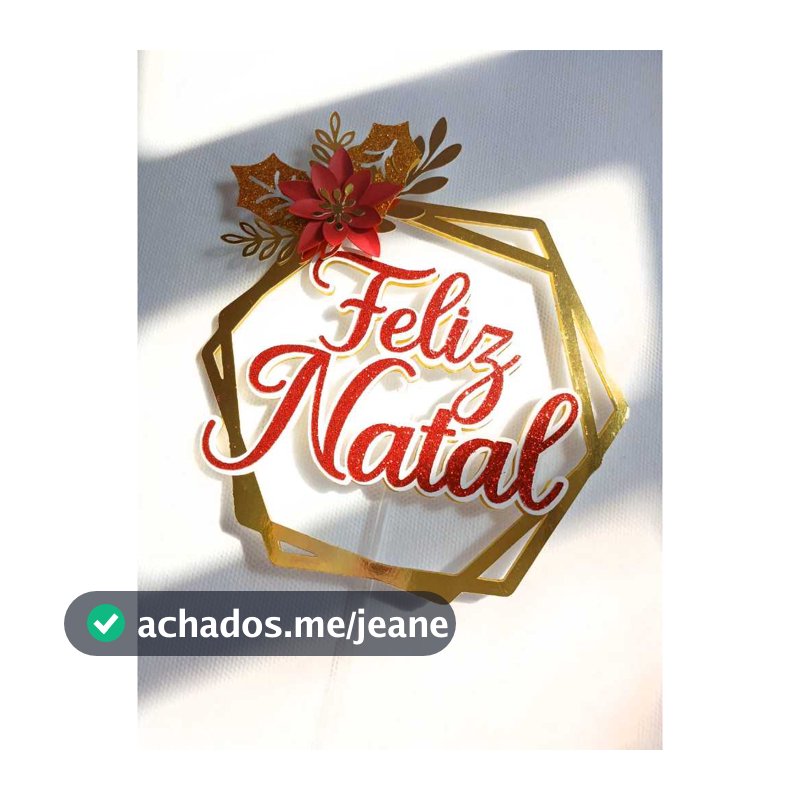 Topo de Bolo Natalino - Enfeite de Natal - Enfeite Feliz Natal - Enfeite para mesa de natal - Topo Personalizado Natal