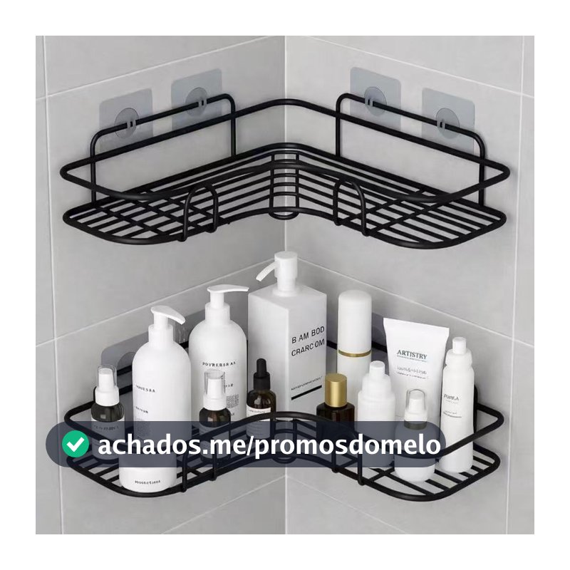 Prateleira para Banheiro de Metal Adesiva sem Furo, Rack de Parede Porta Shampoo e Sabonete, Organizador Box 1 a 4 Pçs