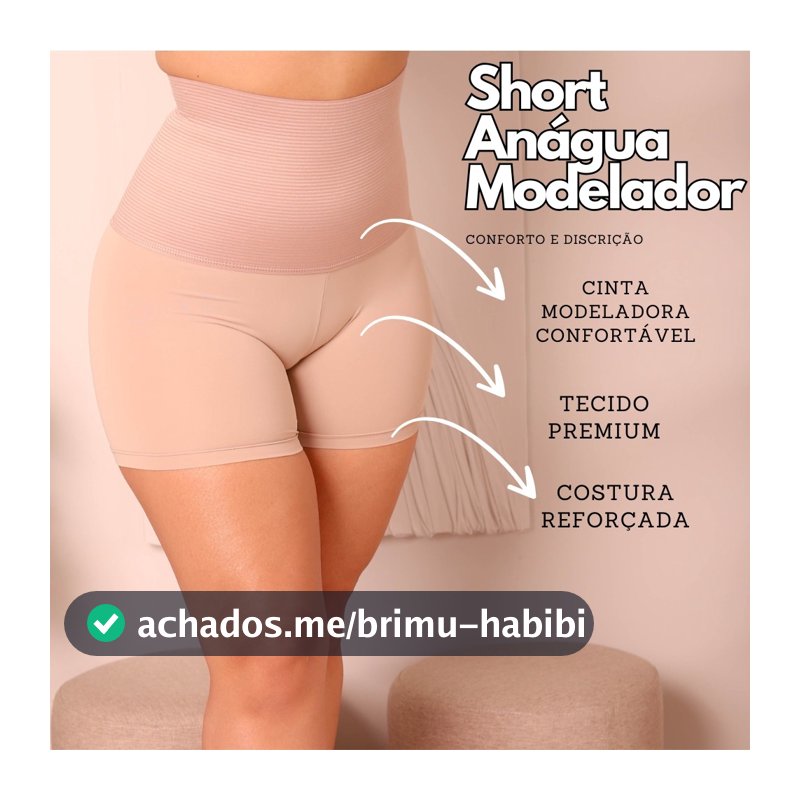 Bermuda Modeladora Anágua Cinta Short Feminino Modelador Alta Compressão Reduz Medidas pos parto