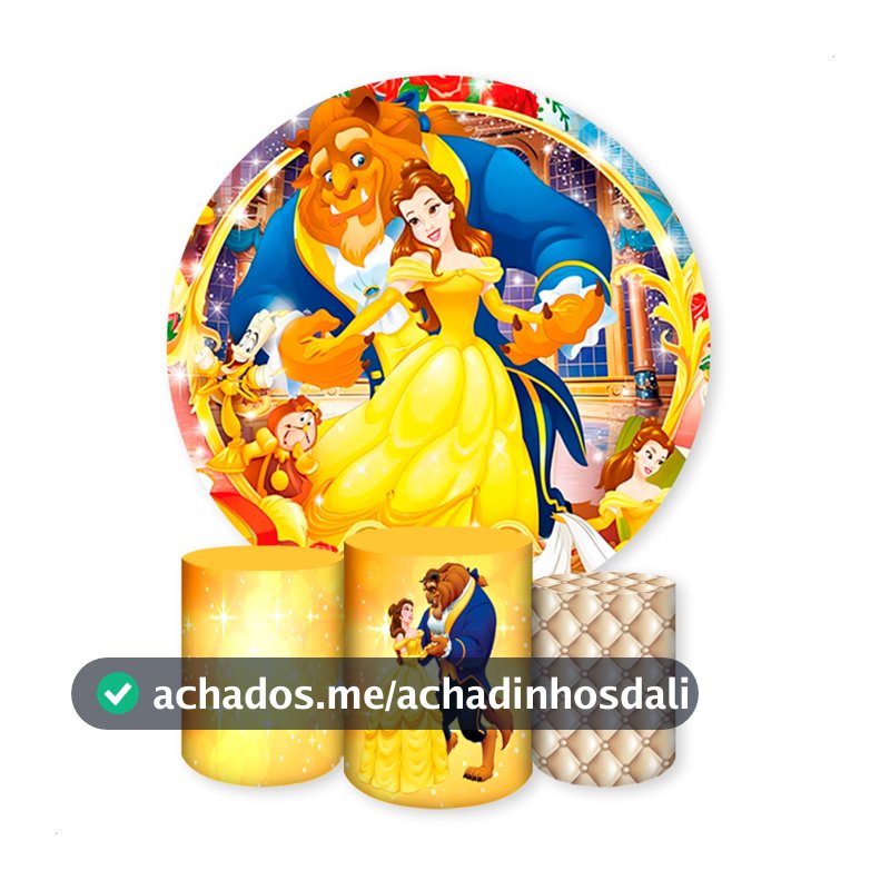 Capas Painéis de Festa Sublimados Vários Modelos Tema A Bela e a Fera