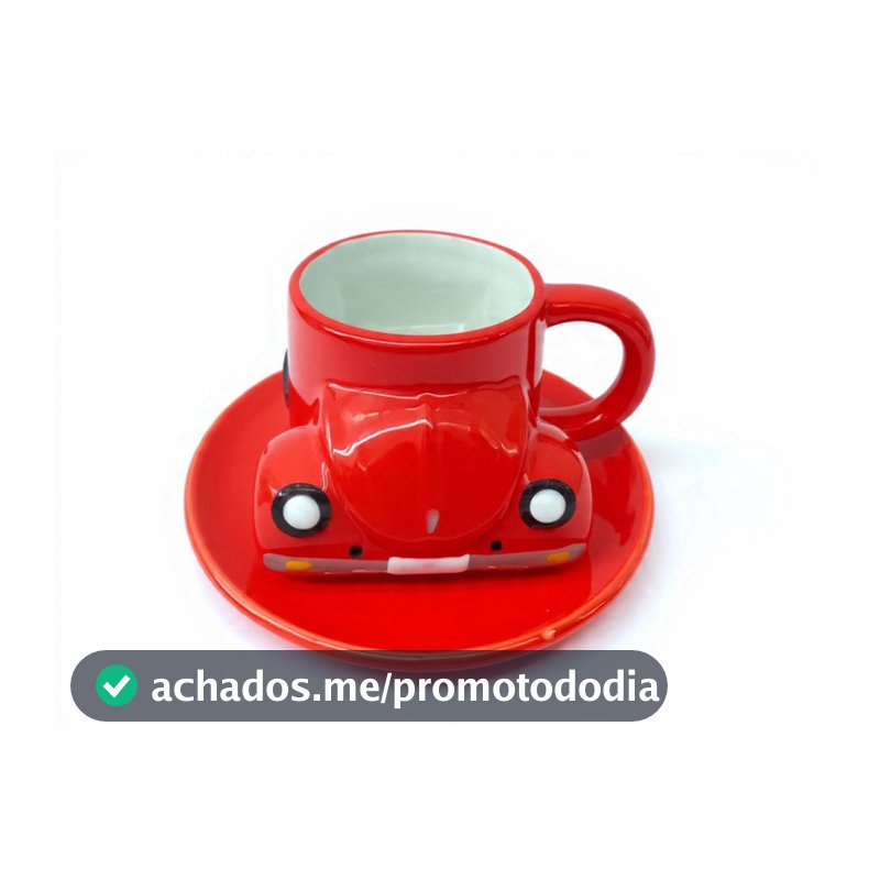xicara em formato de fusca porcelana 200ml cores