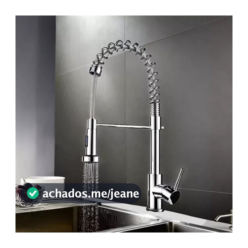 Torneira De Pia Cozinha Com Ducha Spray Misturador Monocomando Luxo Prata 9109c