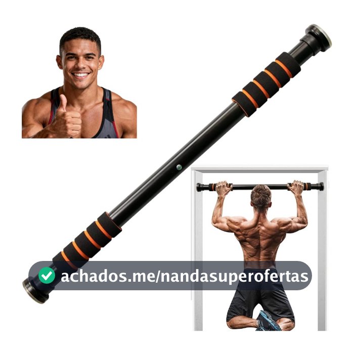 Barra Fixa de Porta para Exercícios Ajustável 63 a 96 CM Crossfit Calistenia Fitness Força